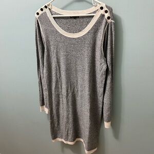 Gap Chambray Gray Sweater Dress Long Sleeve
